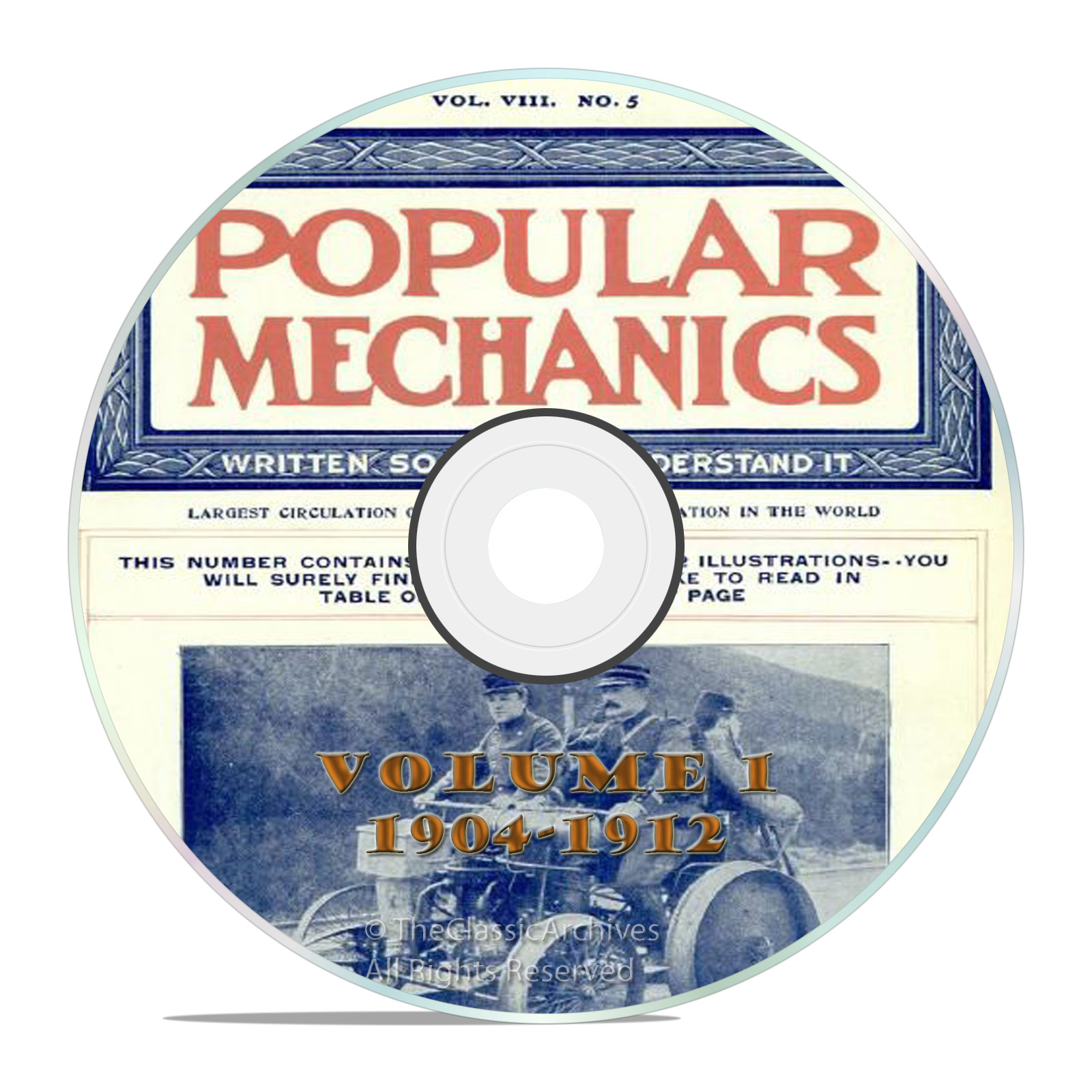 Vintage Popular Mechanics Magazine, Volume 1 DVD, 1904-1912, 76 issues