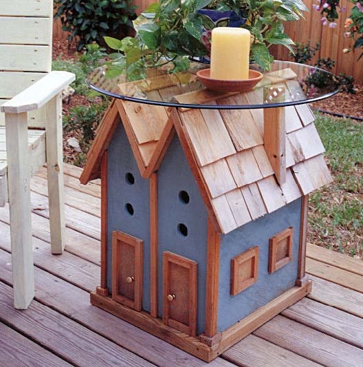 Birdhouse Table, Outdoor Wood Plans, IMMEDIATE DOWNLOAD