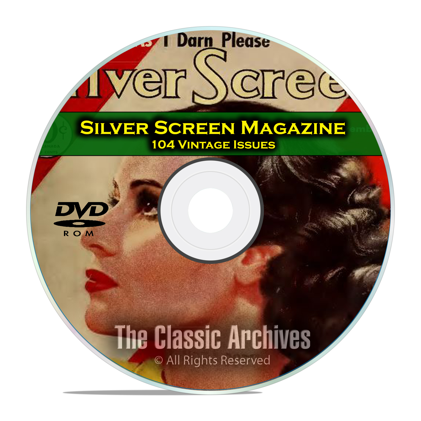 Silver Screen Magazine, 104 Issues, Vintage Hollywood Movie History, DVD
