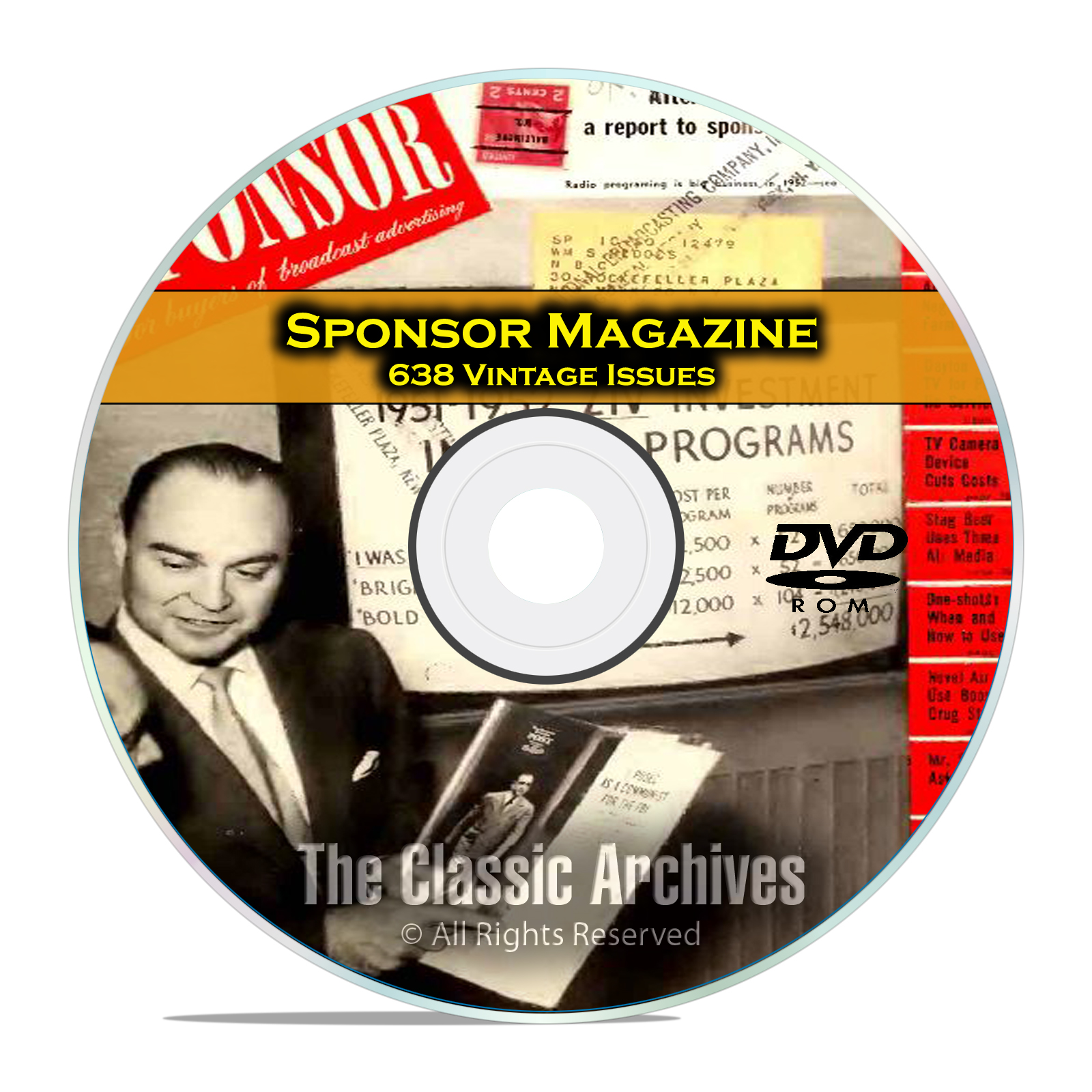 Sponsor Magazine, 638 Vintage Issues, Radio and Television Advertising, DVD