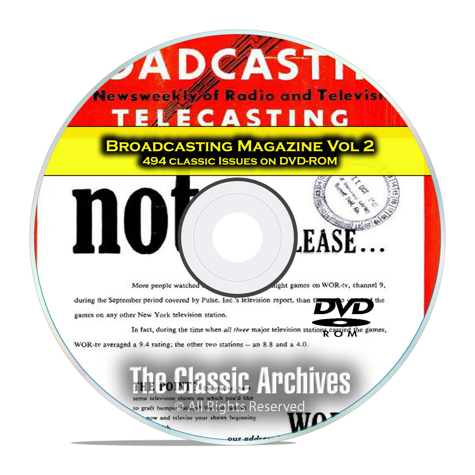 Broadcasting Magazine, Volume 2, 494 Old Time Radio OTR Magazines PDF DVD