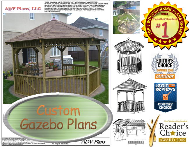 ALL OUR GAZEBO PLANS, COMPLETE SET, IMMEDIATE DOWNLOAD