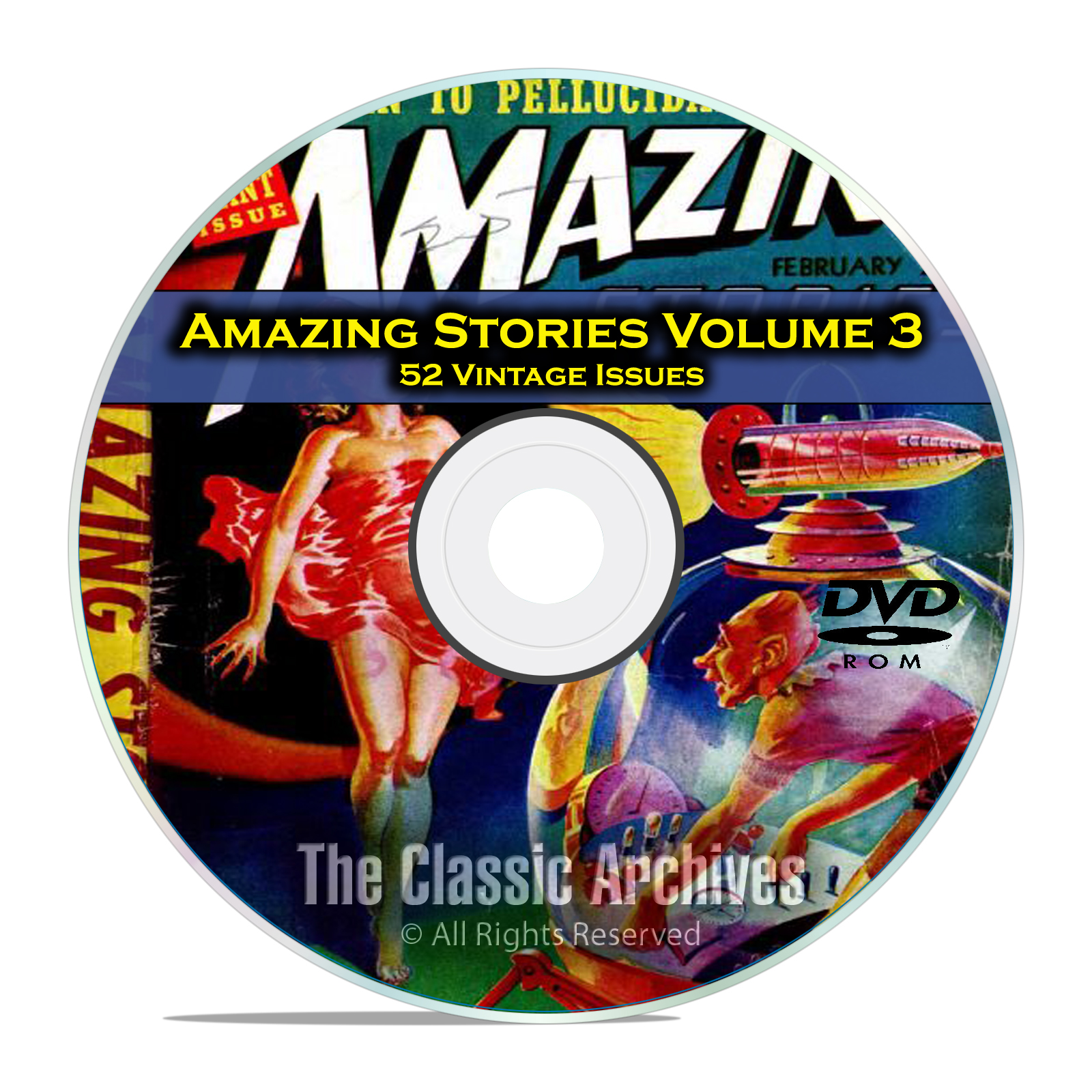 Amazing Stories Vol 3, 52 Vintage Pulp Magazine Fiction, Hugo Gernsbeck DVD