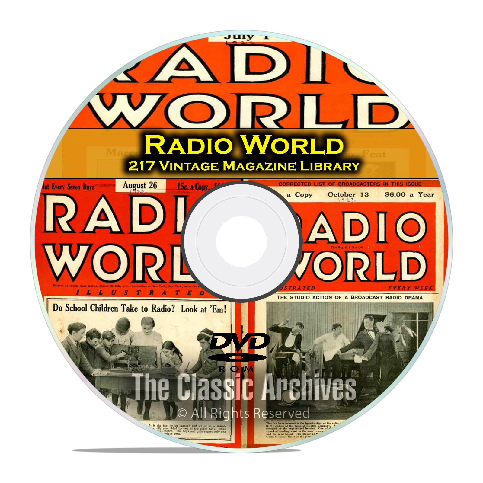 Radio World, 217 Vintage Old Time Radio Magazine Collection in PDF on DVD