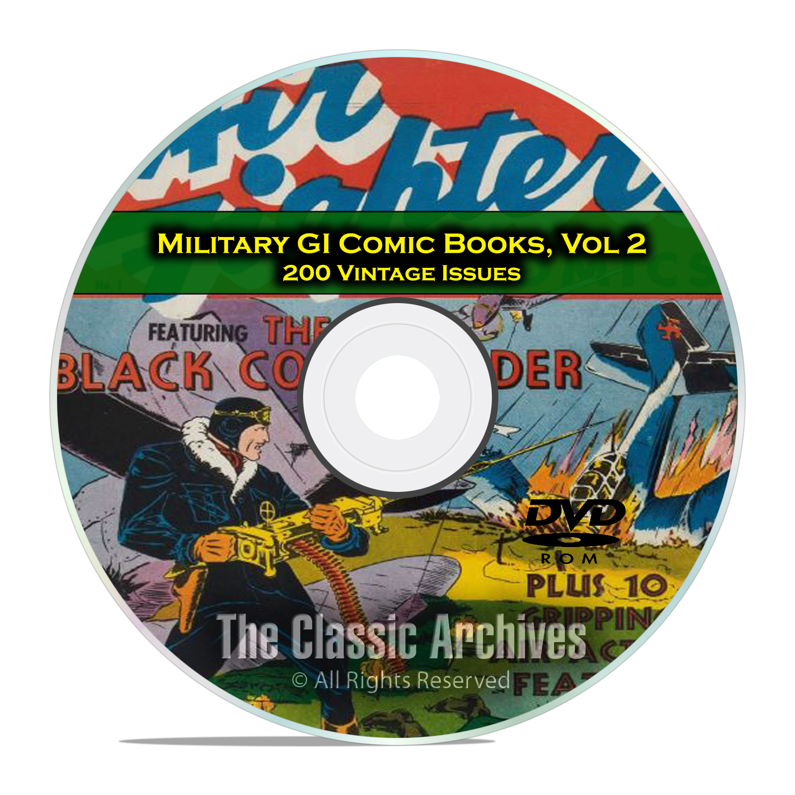 Military, Air Fighters American Air Forces 200 Issues Golden Age Comics DVD