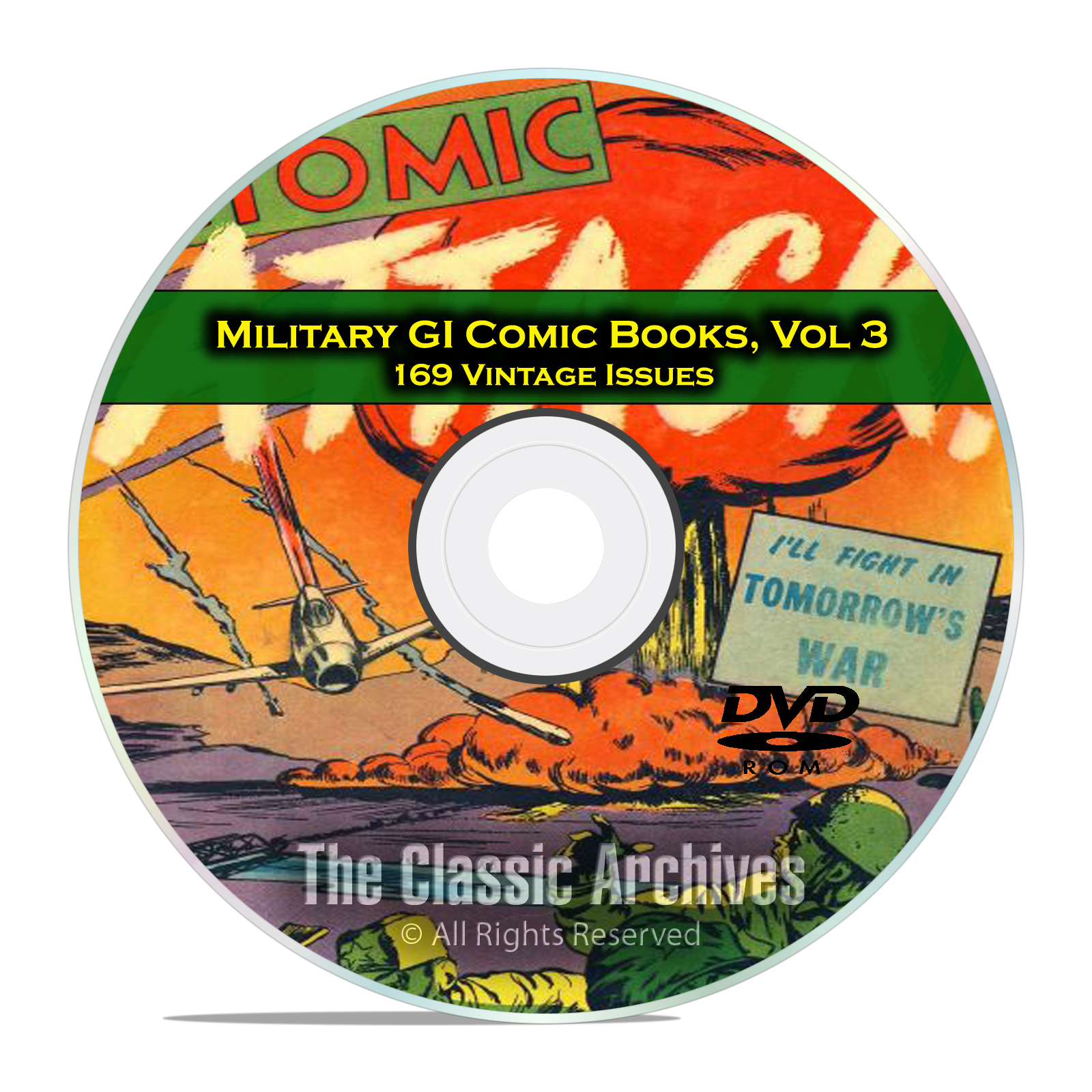 Military, Atomic Attack, Fightin Army, Marines, 169 Golden Age Comics DVD
