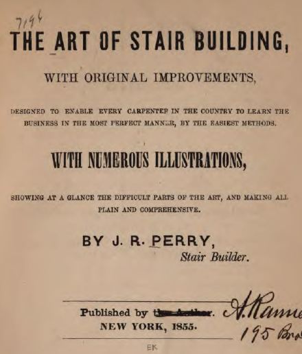 The Art of Stair Building, Vintage Woodworking Book, Download