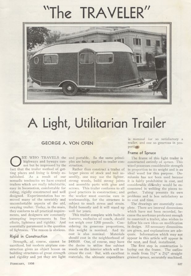 Learn How to Build an Antique Trailer, Camper Plans, Vintage Catalogs ...