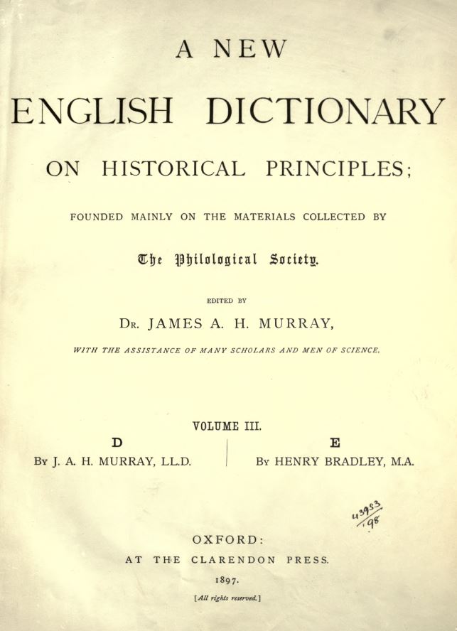 A New English Dictionary on Historic Principles