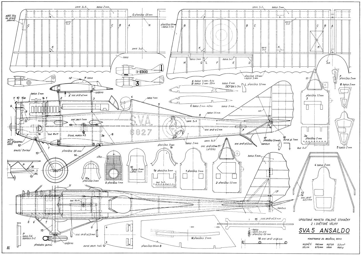Control Line RC Model Airplane Plans