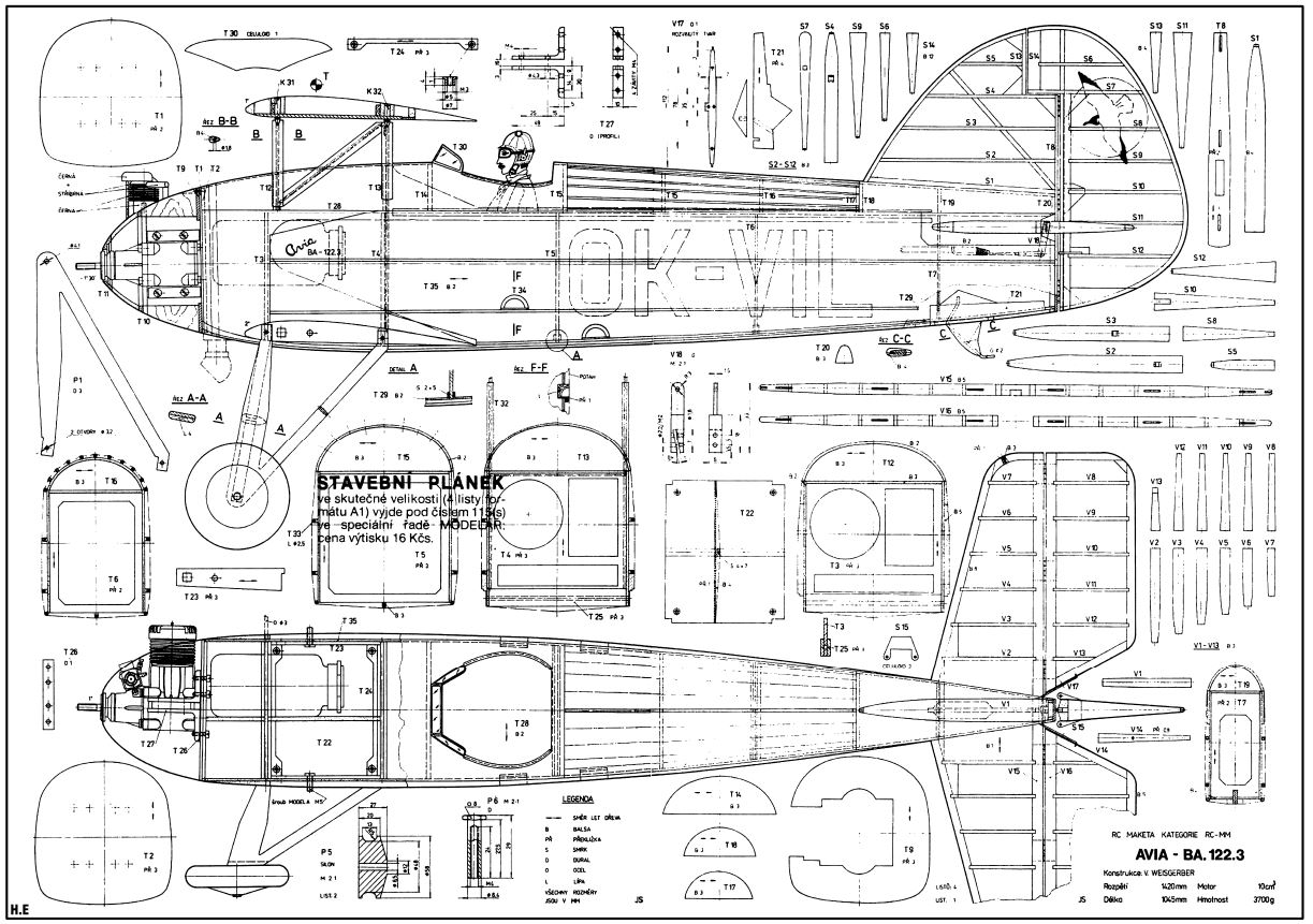 1 500 Scale Rc Model Airplane Aircraft Plans Remote Radio
